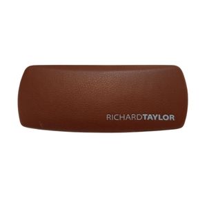 Richard Taylor Eyeglasses Case Brown Leather Look Hard Shell Protect Eyewear